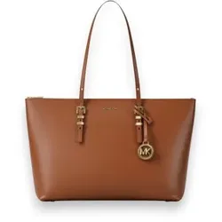 Michael Kors für Damen. 30T6GQNT7L Große Quinn Tote-Tasche aus braunem genarbtem Leder (OSFA), Beige, Lässig