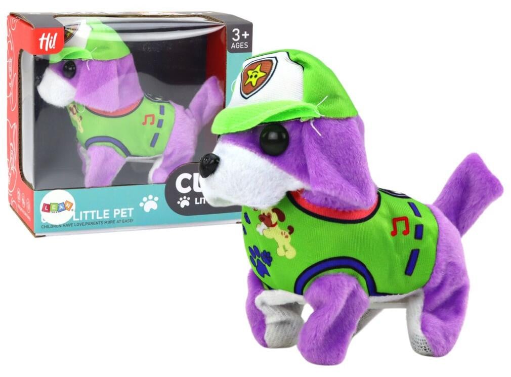 Leantoys Hond Pluche Interactieve Dierenwandelingen Blaffen Paars