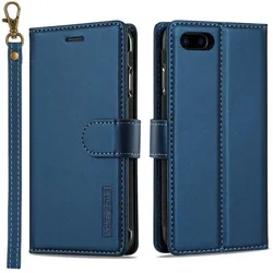 LC.Imeeke iPhone SE / 8 / 7 - Teilbare Brieftasche 2-in-1 Handyhülle (Apple iPhone 7, Apple iPhone 8), Smartphone Hülle, Blau