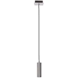Hängeleuchte silber Esszimmerleuchte Pendel Wohnzimmerlampe hängend, Metall nickel, GU10 Fassung, LxBxH 18x18x150 cm