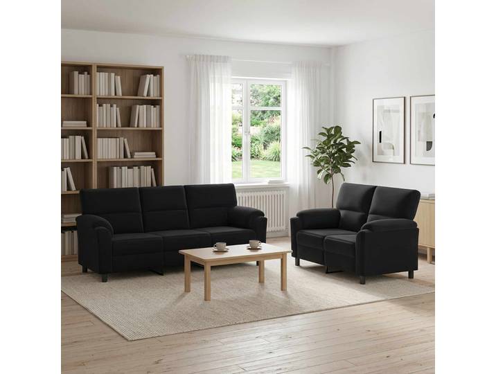 vidaXL Sofa-Set 2 pcs Schwarz Samt