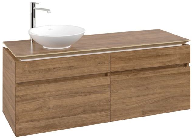 Villeroy und Boch Legato Waschtischunterschrank B58800RH 140x55x50cm, Waschtisch links, Kansas Oak