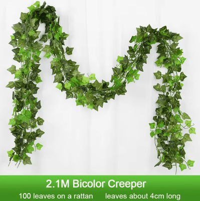 Inspire Curations 2.1M Artificial Ivy Garland Realistic Hanging Vine Greenery For Wall & Event Decor 100leaves