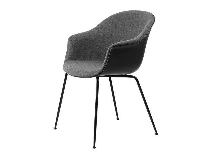 GUBI Bat Dining Chair front upholstered conic base Hallingdal 65 n° 173-black