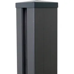 GroJa Alu-Steckzaunpfosten 7x7 inkl. Kappe Silbergrau DB701 1000 mm