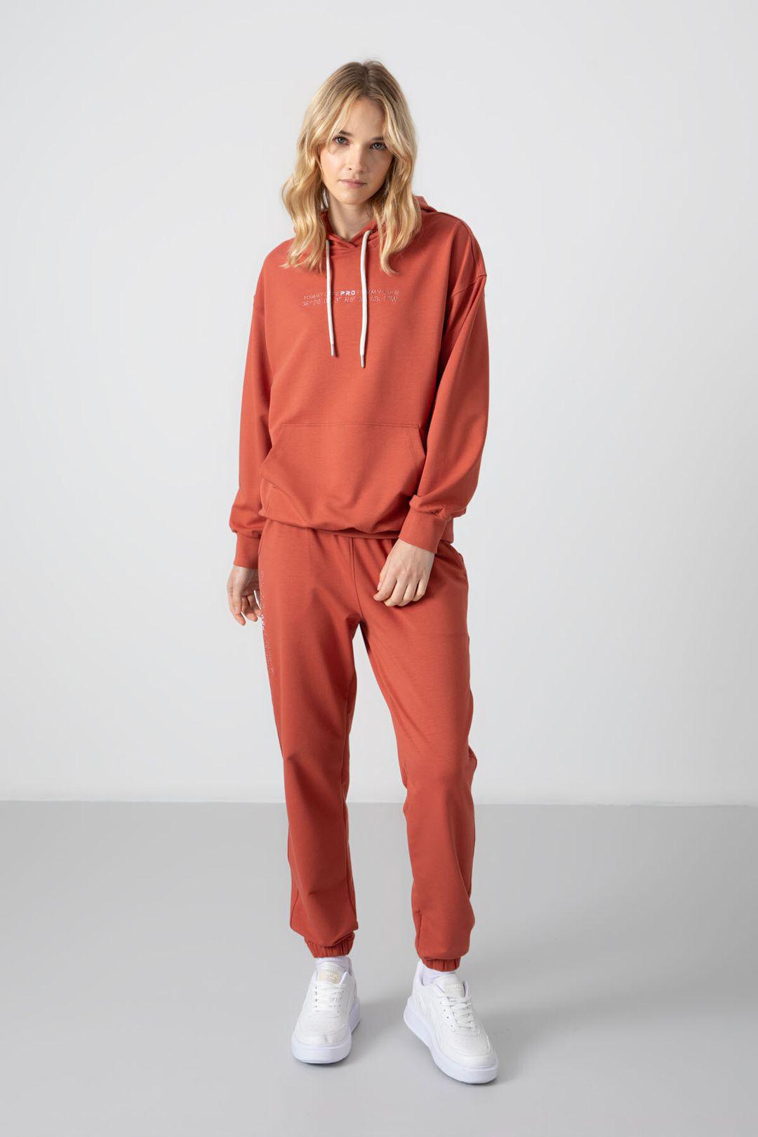 Oversized Kapuzenpullover und Hose Set