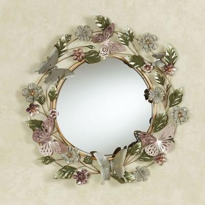 Touch of Class Flowering Charm Butterfly Wall Mirror Multi Pastel , Multi Pastel