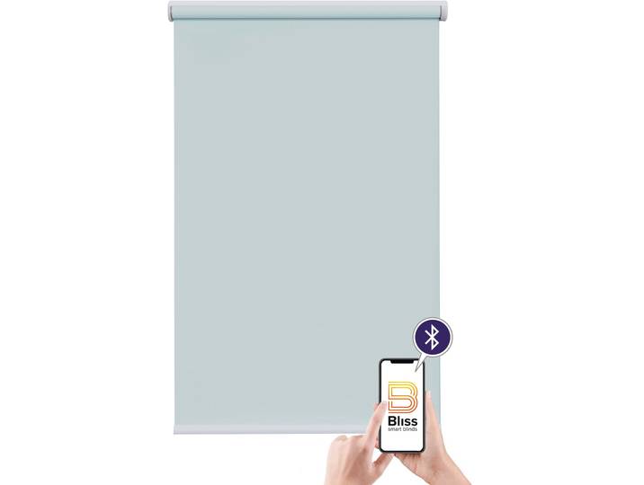 Elektrisches Rollo SUNLINES Akkurollo Upcycling appgesteuert, blickdicht, Sunlines , grau, B:100cm H:220cm, Kunststoff, Metall, Polyester, Rollos, Elektrisches Rollo, appgesteuert via Bluetooth