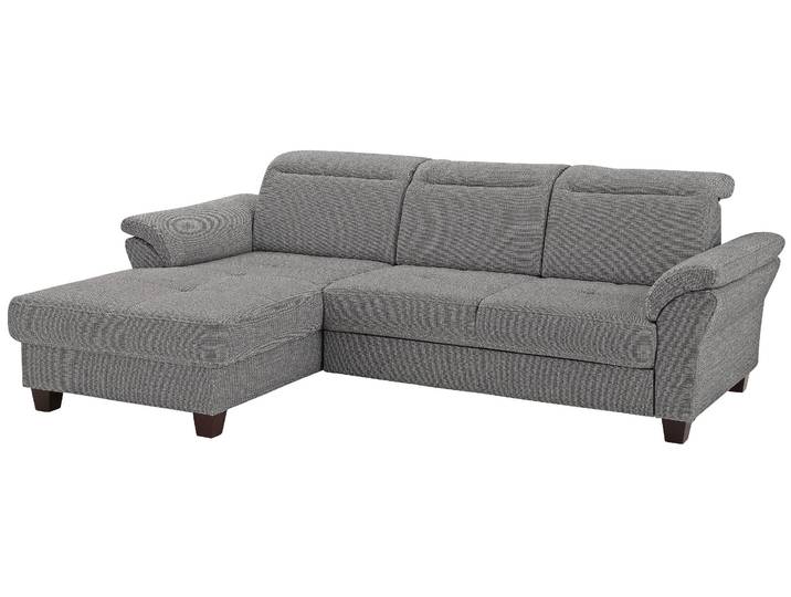 Ecksofa, Struktur (100% Polyester), Grau, 255×185 cm, Sitztiefenverstellung, Klassisch, Home-affaire