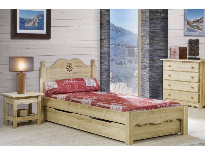 Lit pied de lit bas style chalet CHATEL