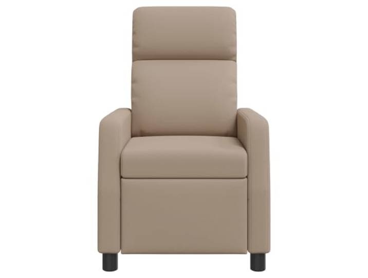 Recliner Cappuccino Sessel aus Kunstleder, klappbar 115-160 Grad Modernes Design, verstellbarer Winkel der Rückenlehne, Schaum und Faser, Metall-Holzrahmen, einfache Reinigung