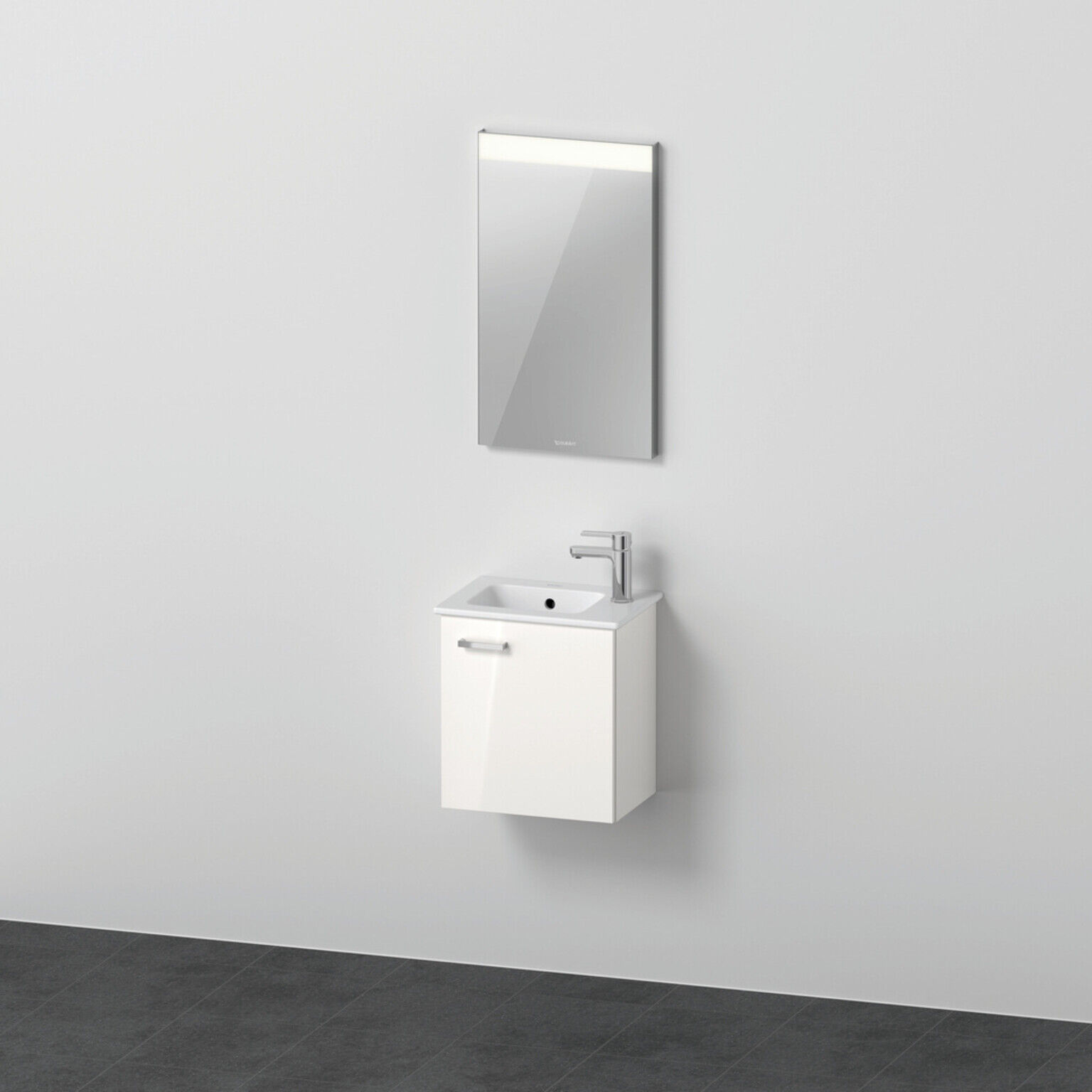 Duravit Möbel-Set XBase 43cm, 1 Tür, Anschl re, weiß glänzend (XB0065R4545)