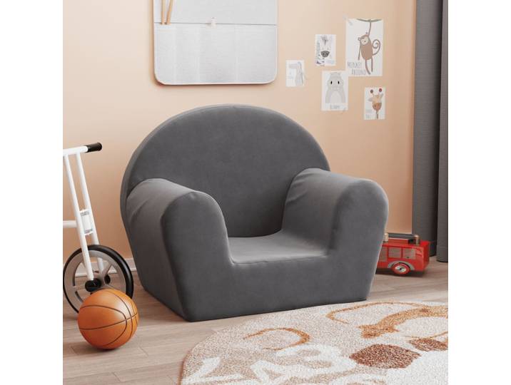 vidaXL Kindersofa Anthrazit Weich Plüsch
