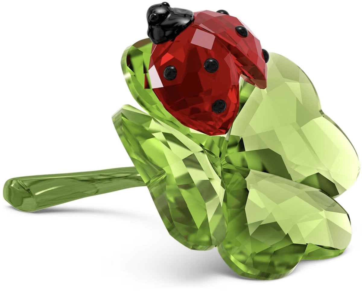 Swarovski Idyllia kristallen beeldje Lieveheersbeestje en klavertje vier, meerkleurig
