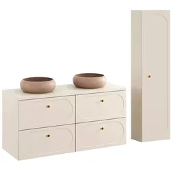 BADMÖBEL 120.6cm Sanae 2er-Set Sandbeige