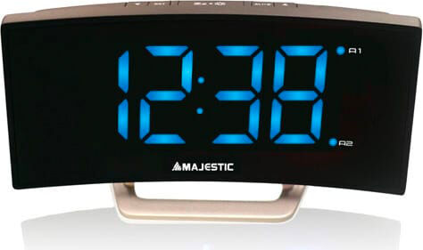 Majestic Sve-234 Sveglia Digitale Display Led Curvo Funzione Snooze Colore Nero - Sve-234