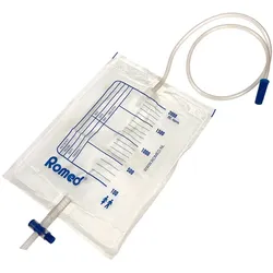 Romed Urinbeutel 2 Liter mit Ventil und T-Ablass 5 x 10 = 50 Stück