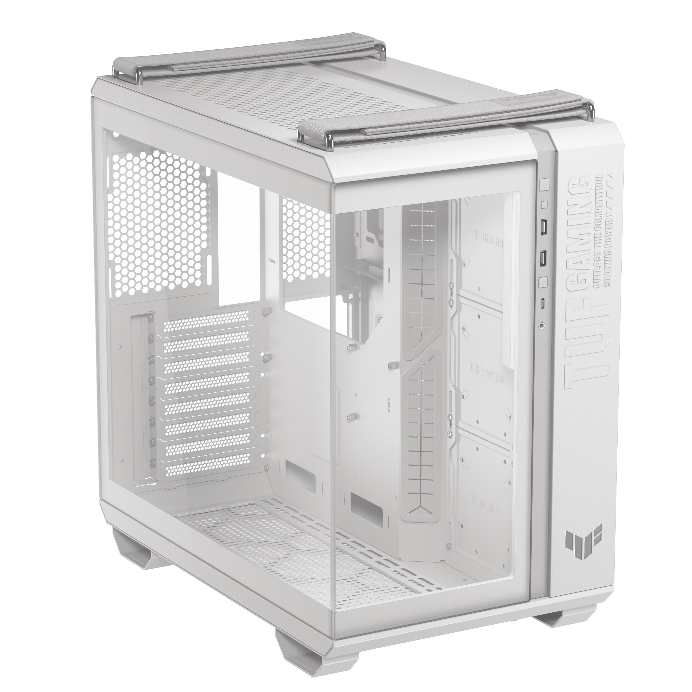 ASUS TUF Gaming GT502 Gaming PC Gehäuse Midi-Tower Weiß Seitenfenster