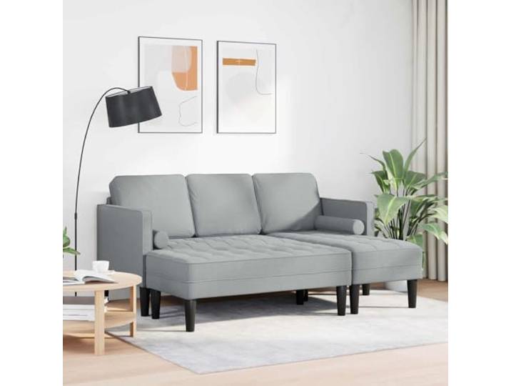 KTHLBRH Sofa-Set, modular, hellgrau, 2 Stück, Polyester Konfigurierbar, flache Armlehnen, Holzgestell, 5-Sitzer, einfache Montage