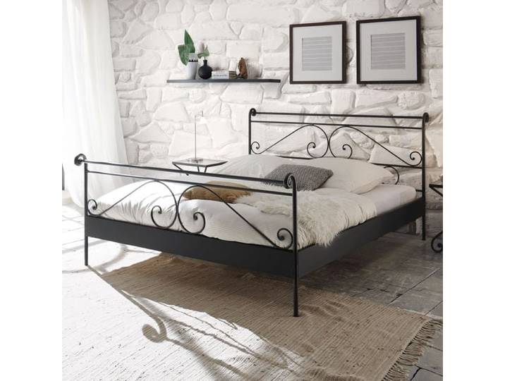 Metallbett Cerete 160x200cm Dunkelgrau retro/vintage