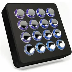 DJTechTools Midi Fighter Spectra - Limited Edition Silver, MIDI Controller, Schwarz, Silber