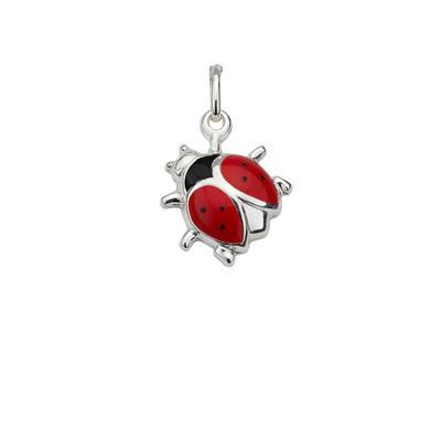 Kettenanhänger FIRETTI "Schmuck Geschenk Silber 925 Halsschmuck Anhänger Marienkäfer", rot (silberfarben, rot, schwarz), Schmuckanhänger, Damen, Silber 925 (Sterlingsilber), 0,57 g, Kettenanhänger