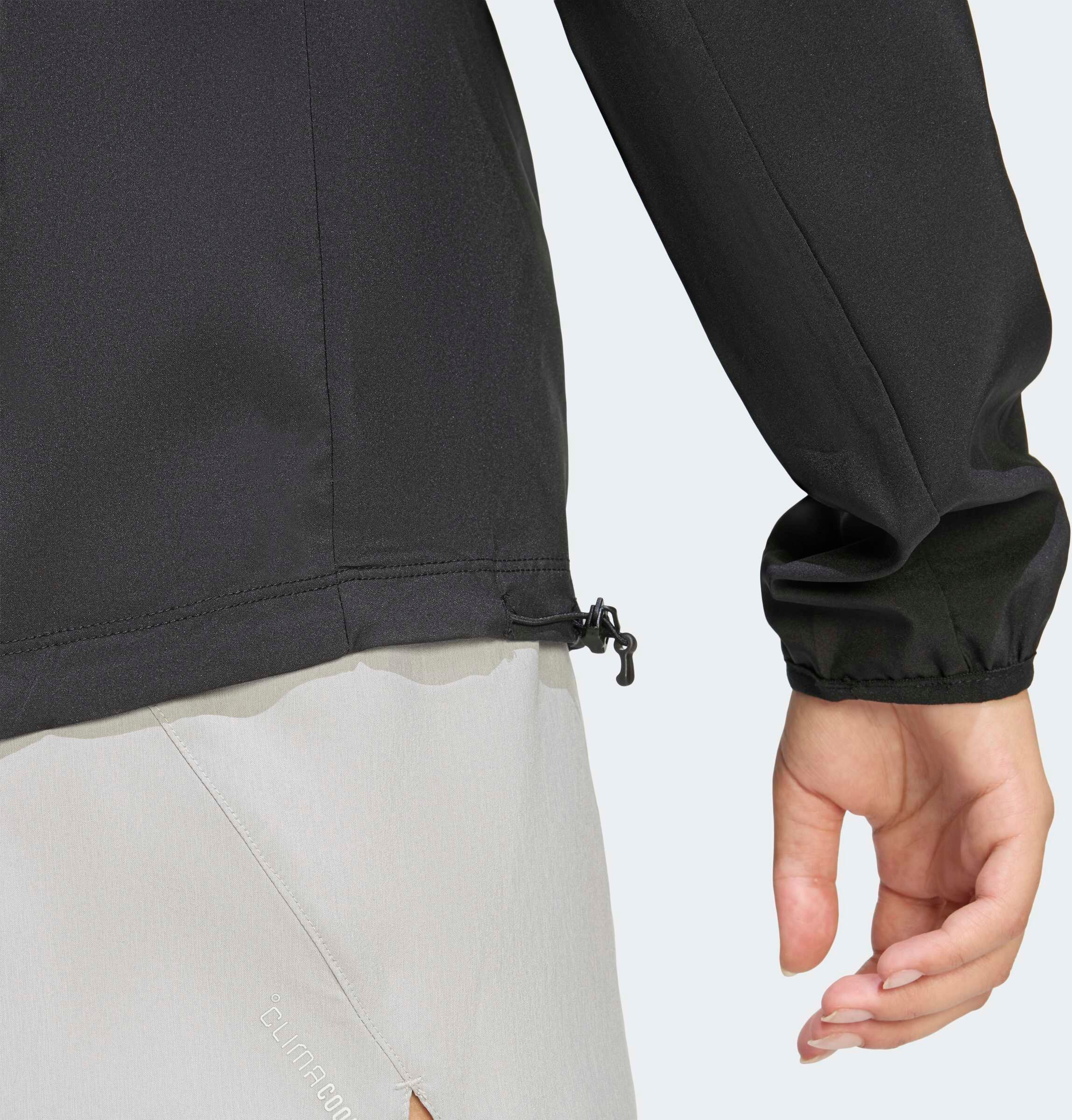Laufjacke ADIDAS PERFORMANCE "RUN ESS JKT W", Damen, Gr. XXL, schwarz, Obermaterial: 100% Polyester, Jacken Laufjacke, für Erwachsene, mit Reißverschluss, sportlicher Schnitt