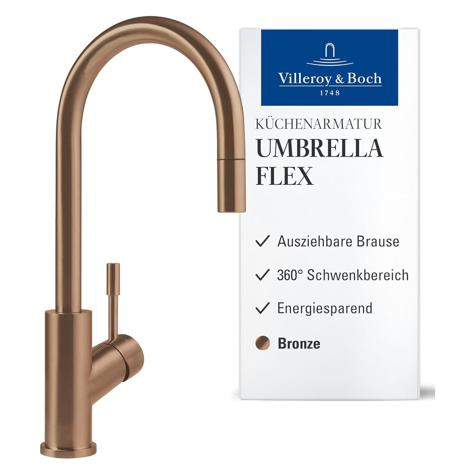 Villeroy & Boch Umbrella Flex Küchenarmatur, aus Edelstahl (92540004)