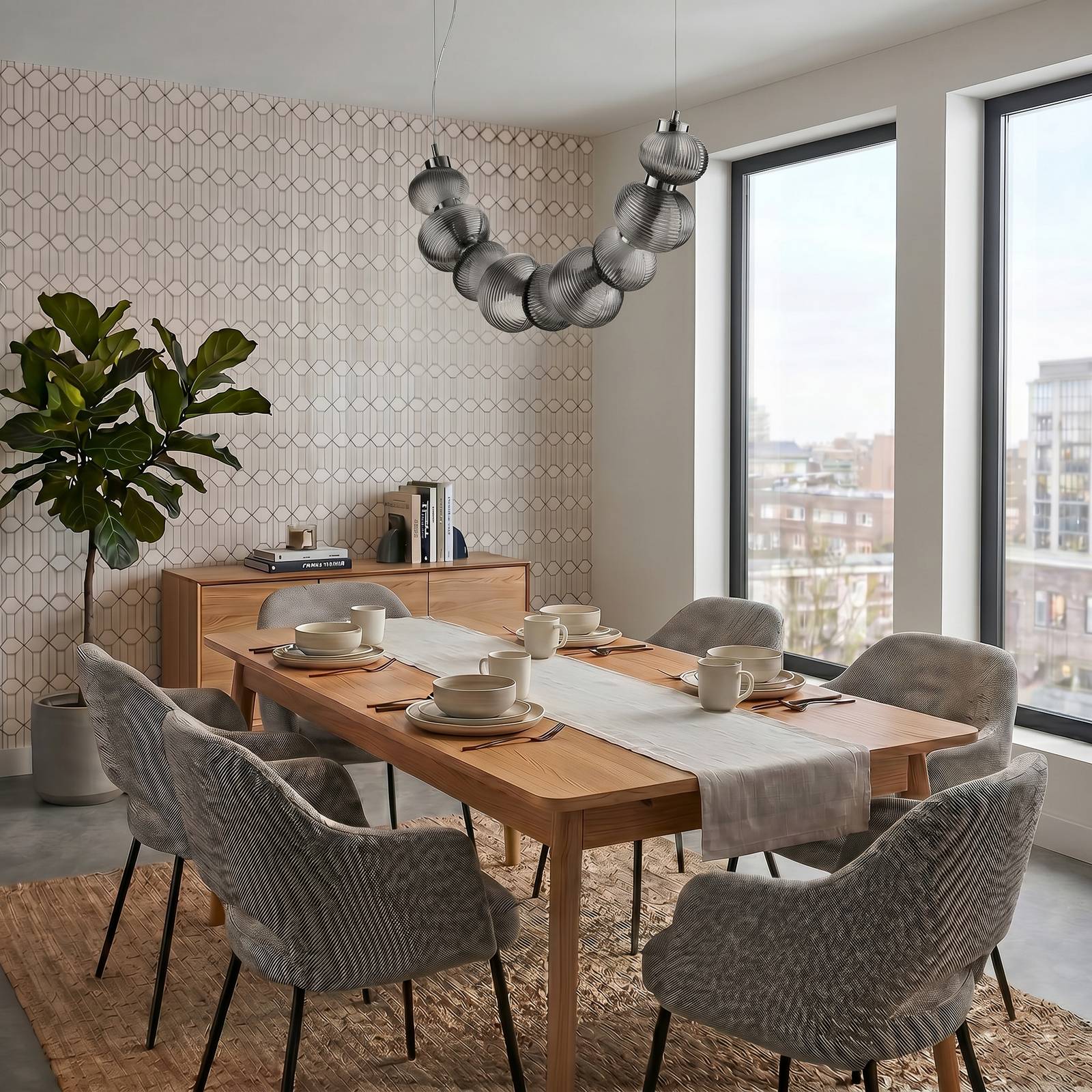 Hängelampe Bolla Milagro Lighting, chrom / silber, für Wohn- / Esszimmer, Glas, Modern