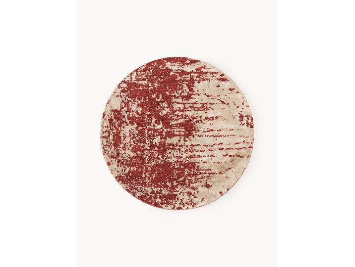 Tapis rond en laine tissée main avec motif abstrait Cynthia