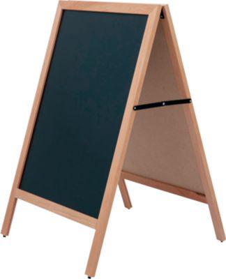 Update Display Holz-Kundenstopper Economy Indoor, Buchenholz, dunkel lasiert, B 670 x H 1030 mm