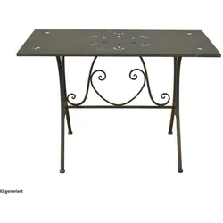 HTI-Living, Gartentisch + Balkontisch, Metalltisch in Rostoptik 110 x 56 x 75 cm romantischer Gartentisch mit Patina Effekt (110 x 56 x 75 cm)