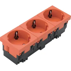 Hager ESR3332004 Steckdose 3-fach 33°-Ausrichtung 16A/250V Rastec 45 reinorange
