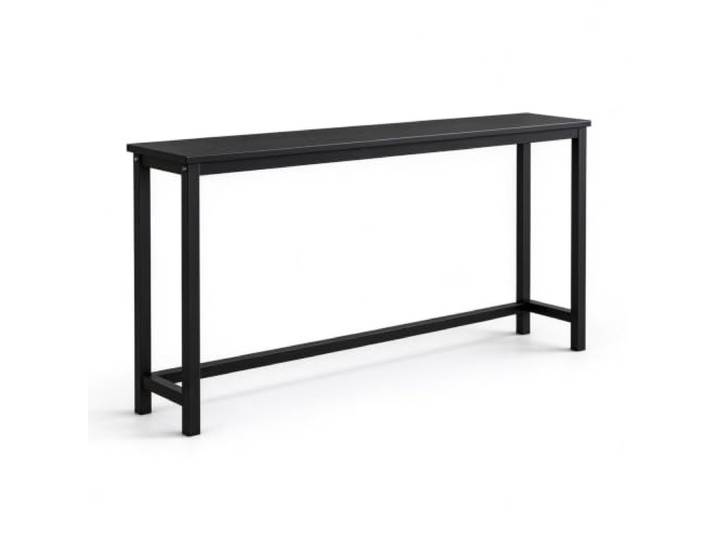 Heizkörperverkleidung, Schmaler Konsolentisch, Holzplatte, Stahlrahmen Verstärkte Querstreben, Abgerundete Ecken, Verstellbare Füße, Flur, Wohnzimmer(Black,120x15x80CM/47x6x31IN)