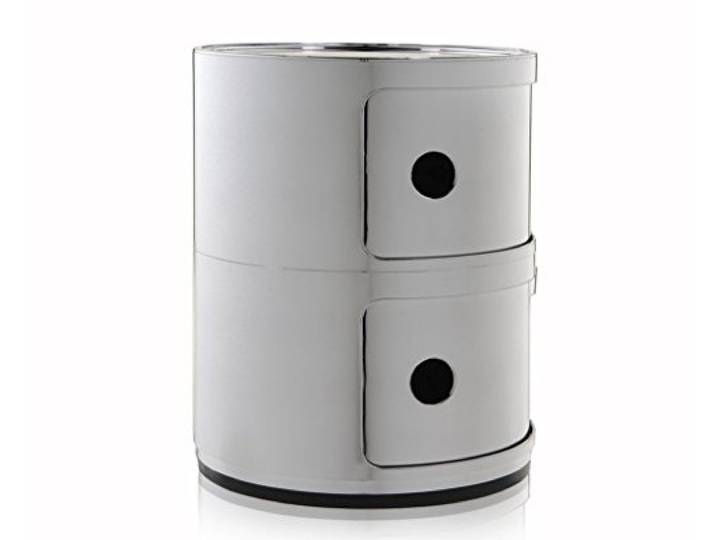 Kartell Componibili\, Conteneur 2 éléments\, Chrome\, Base Ronde