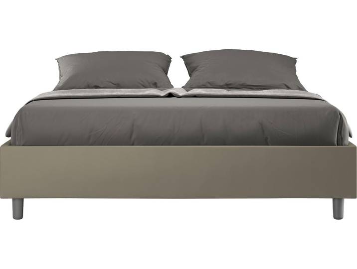 ITYHOME - Lit coffre rembourré 160x210 similicuir cappuccino Azelia