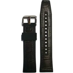 Seiko Leder oder Silikon Lederband mit Krokoprägung und Silikon Unterfutter Silikon/Kautschuk Seiko 5 Specialist Leder/Silikon Hybridband R046011J0 - braun