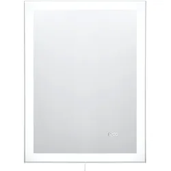 Wandspiegel in Grau inkl. LED 'Mirror Clock'