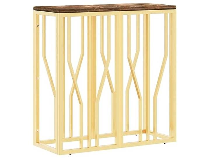 vidaXL Konsolentisch Golden Edelstahl und Altholz Massiv