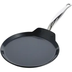 Greenpan Barcelona Pro Pannenkoekenpan met keramische antikleeflaag met deksel 24 cm, Pfanne + Kochtopf, Schwarz