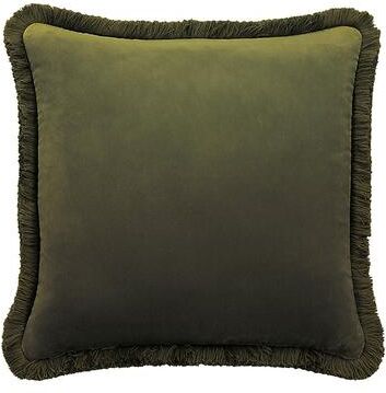"Fringed Signature Velvet Pillow - Oasis 20"" x 20"" - Ballard Designs"