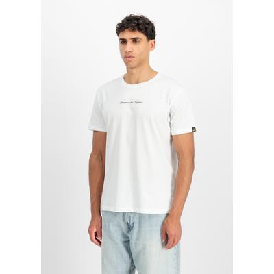 T-Shirt ALPHA INDUSTRIES "Foam ML T-Shirt", Herren, Gr. L, weiß, Obermaterial: 100% Baumwolle, Shirts T-Shirt