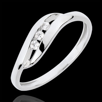 Edenly Trilogie Ring Kostbarer Kokon - Liebste - WeiÃŸgold - 18 Karat und Diama
