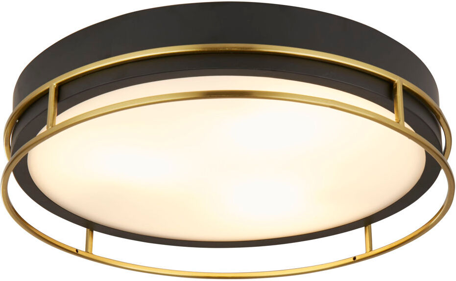 Latitude Run Averie Glass Flush Mount Black/Brass