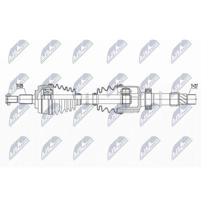 Nty Antriebswelle [Hersteller-Nr. NPW-RE-167] für Renault