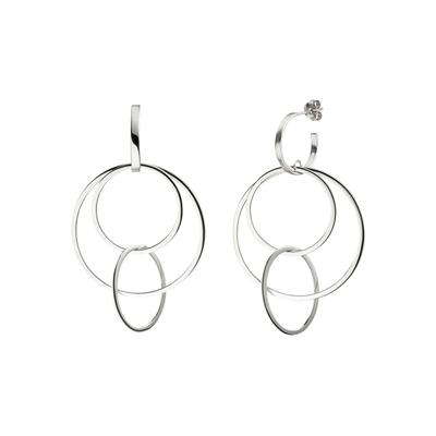 Paar Creolen JOBO, silber (silber 925), Ohrringe, Damen, Silber 925 (Sterlingsilber), 925 Silber