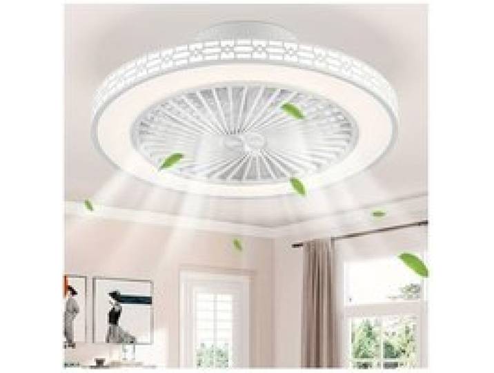 Ventilateur Plafond 48cm Ultrafin Moderne Plafonnier Ventilateur 3 Réglables 6 Vitesses Ventilateur de Plafond Blanc Blanc AMPOULE