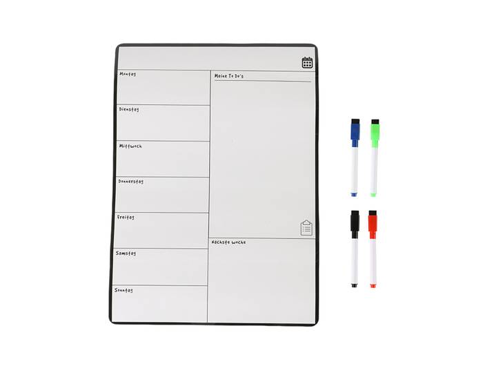 Speiseplan Wochenplaner magnetisch Weiss-Schwarz