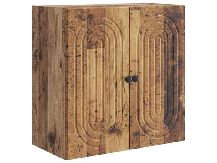 QINXIXINAIXI Wandschrank Altholz 59 x 31 x 60 cm Holzwerkstoff Wandmontage, Vintage-Stil, 90°-Pendeltüren, Holzwerkstoff, viel Stauraum, für Wohnzimmer