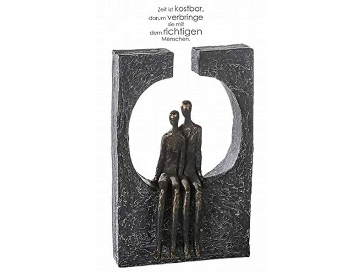 Casablanca - Skulptur Deko Figur aus Kunstharz Zweisamkeit - Wohnaccessoir bronzefarben - Höhe 27,5 cm - Couple - Liebe - Love